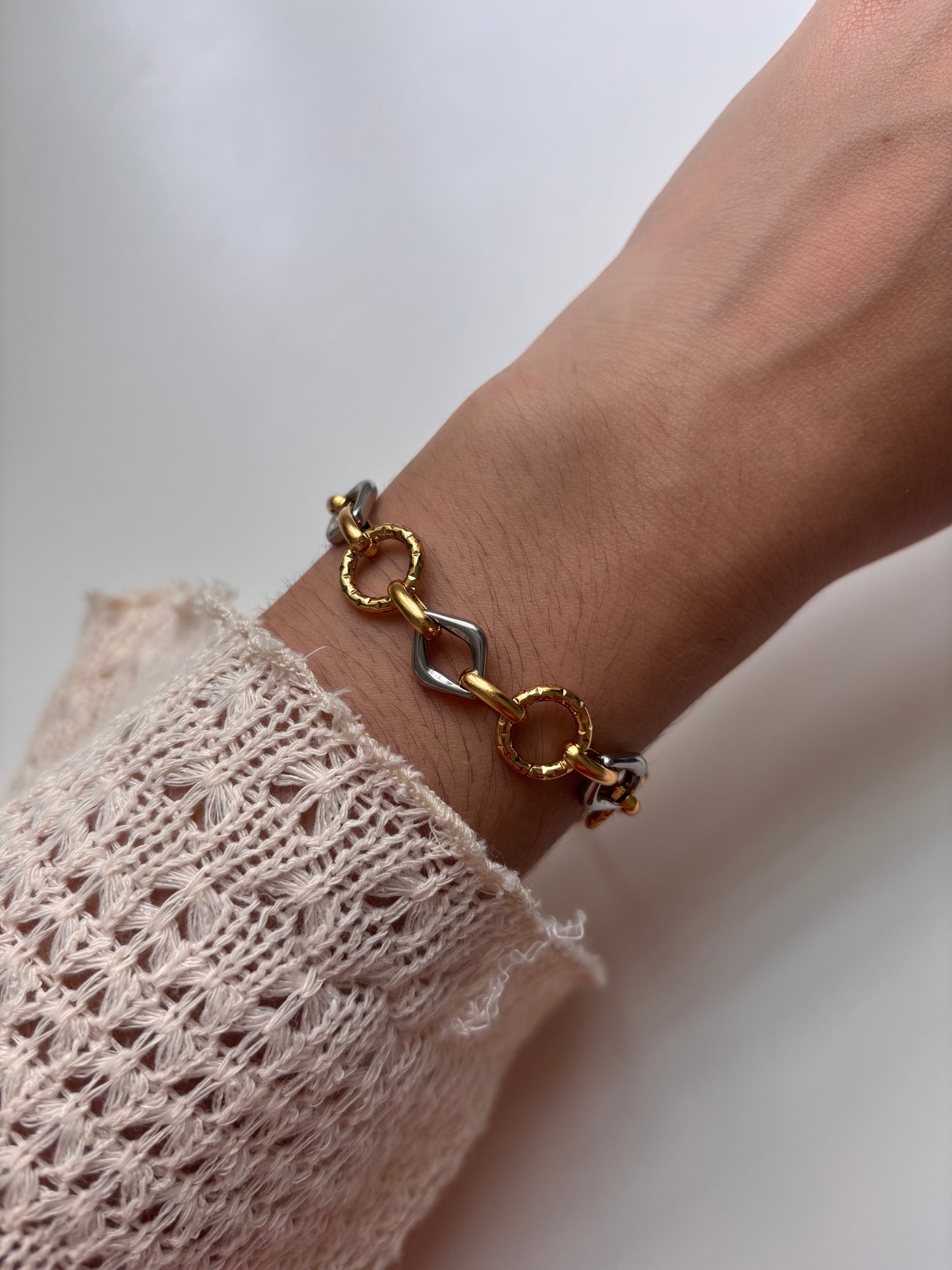 Dos tonos Chunky bracelet