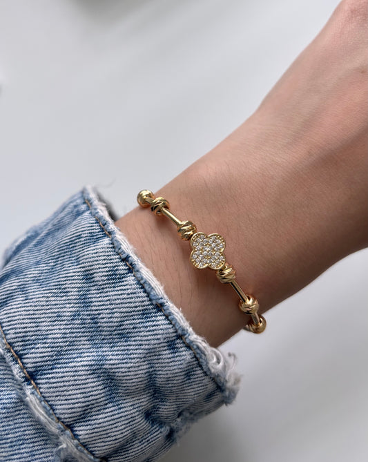 Glitter trebol Bangle