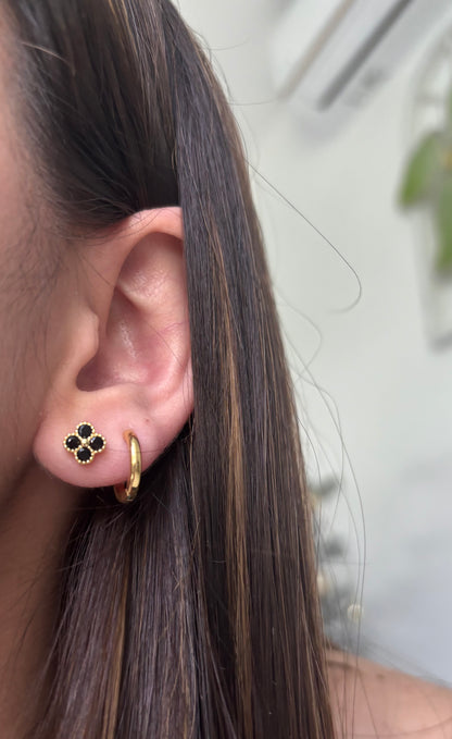 Mini Black Trebol Studs
