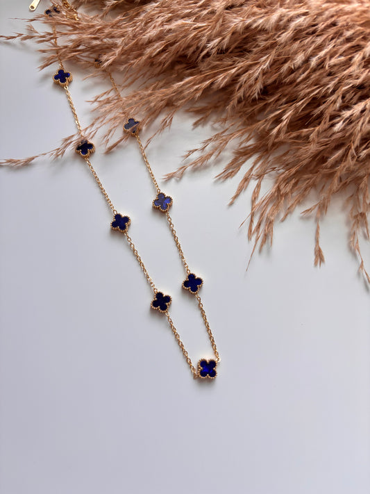 Dark blue Trebol Necklace