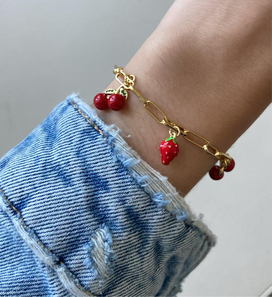 Cherry charms bracelet