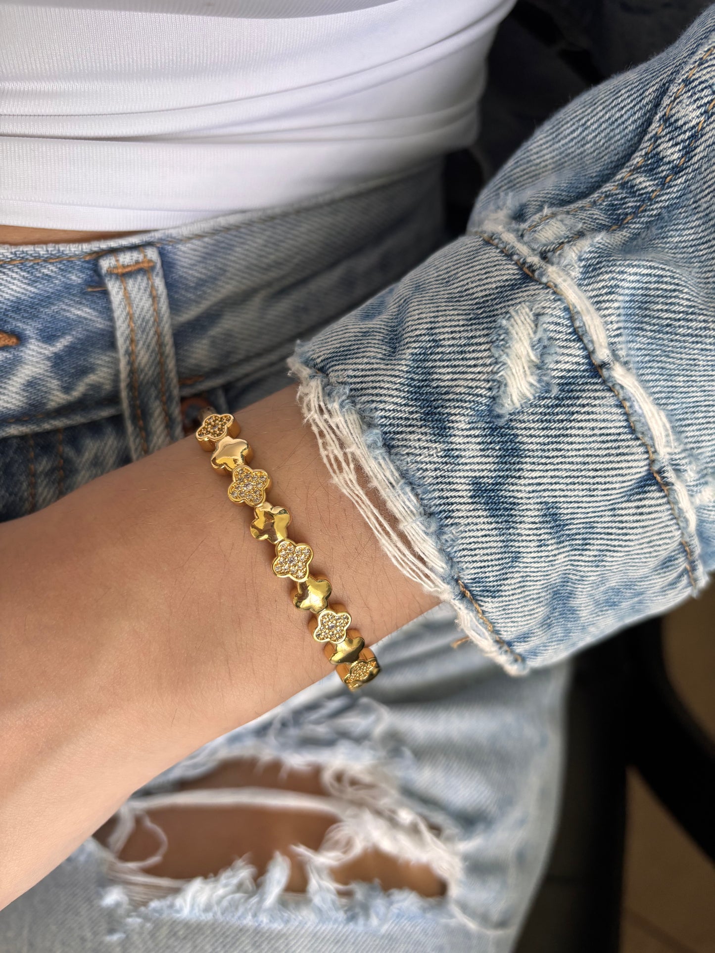 Glitter Trebol Bangle