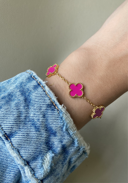Dark Pink Trebol Bracelet