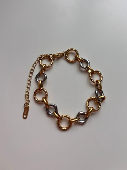 Dos tonos Chunky bracelet