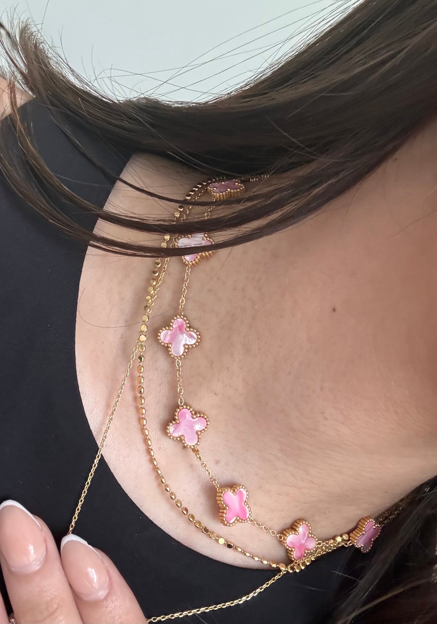 Pink Trebol Choker
