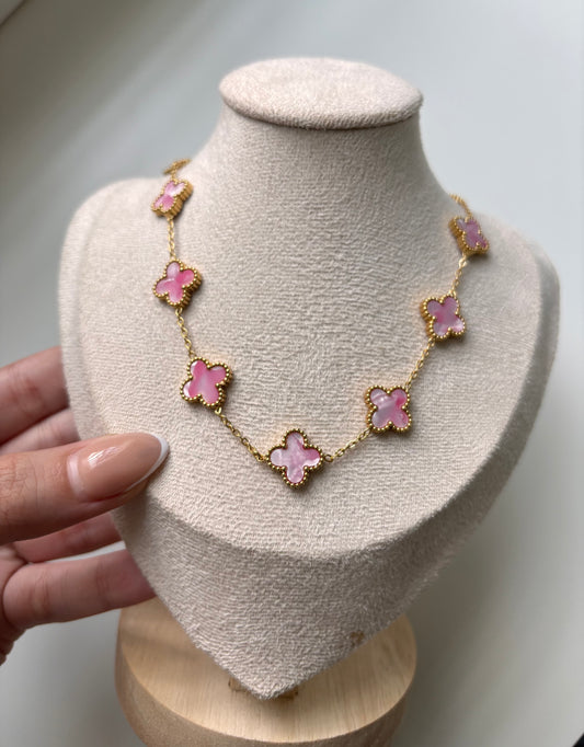 Pink Trebol Choker