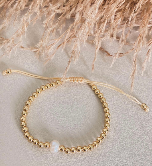 Beaded gold bracelet